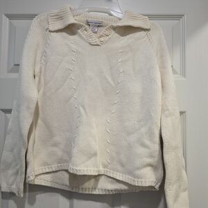 Lauren Hansen Cream Button Collar Sweater